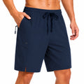 Herren Badeshorts L aus Synthetikgewebe Navyblau mit Taschen und Kordelzug