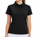 Damen Poloshirt Größe M Schwarz Synthetik Kurzarm mit Umlegekragen