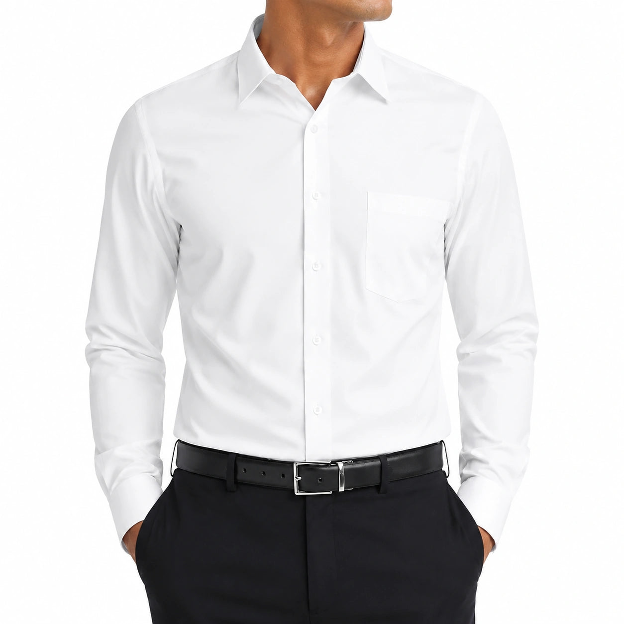 Herrenhemd Größe L Weiß Textil Langarm Business