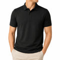 Herren Poloshirt M Schwarz aus Textil mit Kurzarm und Knopfleiste