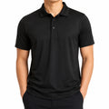 Herren Poloshirt L aus Textil Schwarz Kurzarm für Alltag