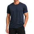 Herren Sport T-Shirt L aus Textil Dunkelblau kurzarm