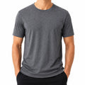 Herren T-Shirt M Dunkelgrau Kurzarm Rundhals Freizeit